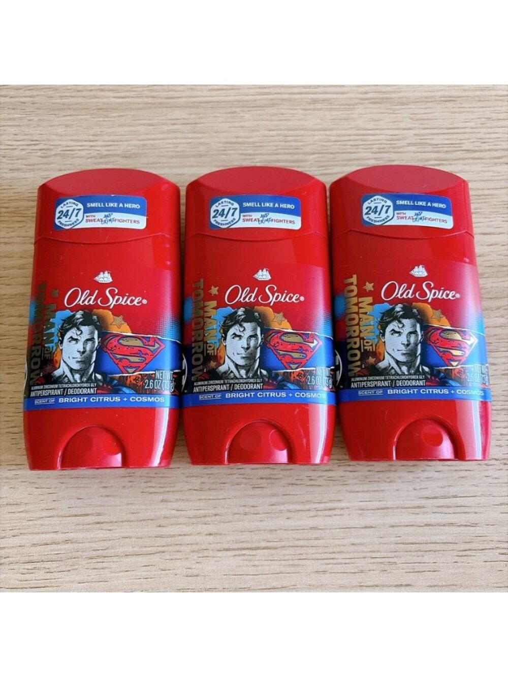 3-pack Old Spice Superman Smell Like a Hero Deodorant Bright Citrus + Cosmos